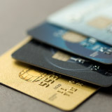 Close up of a stack of credit cards.
